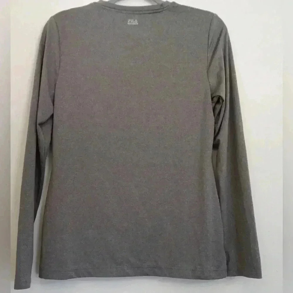 Fila Sports Women's Performance Live in Motion Gray Top Sz M Long Sleeves - Picture 3 of 3